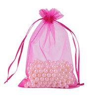 COTOSEY Sosam 100PCS 6x9Inches Organza Drawstring Pouches Jewelry Party Wedding Favor Gift Bags (6x9, Rose Red)