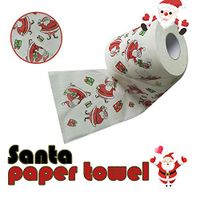 Cuekondy 2018 Christmas Decoration Cute Santa Claus Pattern Roll Paper Tissue Napkin Toilet Paper Table Kitchen Paper Xmas Ornaments Party Decor