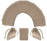 Drawstring Gift Bags - 100-Pack Jewelry Pouch Gift Bags, Burlap Gift Bags, for Jewelry, Accessory, Candy, Wedding, Baby Shower, Birthday Party Favors, DIY Art Craft, Natural Brown, 5.25 x 3.8 Inches