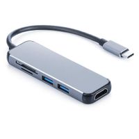 LINKWIN USB C Adapter, Type C HDMI Adapter, USB C Hub Docker convertor with Multiport USB 3.0,SD/TF Card Reader for New MacBook Pro, Google Chromebook, Samsung Galaxy S8/S9,HP/Dell,USB-C Device Grey