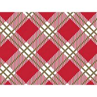 Red and Gold Plaid 30" x 150' Gift Wrap Roll