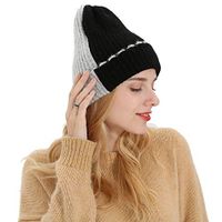 Bolayu Fashion Women Men Autumn Winter Beanie Hat Knitting Wool Warm Hats Earmuffs Hat (Black)