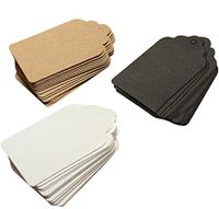 HugeDE 200 Pcs Mini Rectangle Kraft Paper Gift Tags Price Tags Crafts Hang Tags Label Tags White