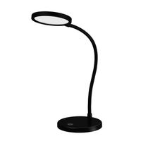 MoKo LED Desk Lamp, Portable Dimmable Reading Lamp with built-in 1100mAh Rechargeable Battery, Flexible Goose Neck Touch Control Table Light with Stepless Brightness for Home Office - Black