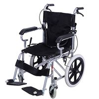 Wheelchair Medical Equipment Steel Children's Elderly Travel, Folding Light Self Propel ABS Non-Slip Handrail, Folding Size 257072cm (Color: Black) Wide