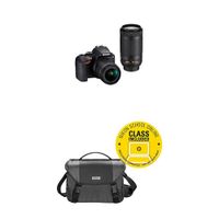 Nikon D3500 DX-Format DSLR Two Lens Kit with DSLR Value Pack, Battery & SD Memory Card