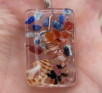 Hawaiian Healing Orgonite-Orgone Energy Pendants for Weightloss with Hematite, Sodalite, Sunstone and Apatite (Large Rectangle) (Large Bar)