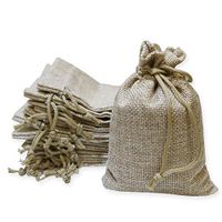 40 Pieces Burlap Bags with Drawstring, 5.4x3.7 inch Burlap Drawstring Gift Bag Jewelry Pouches for Wedding and Party Favors, DIY Craft, Presents, Christmas