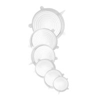 YASSUN Silicone Food lids, Stretch Covers for containers, Multiple Colors & Sizes, Reusable, Expandable, Portable lids for cans, Plates, Dishes, Bowls, Cups (6-Pack, White)