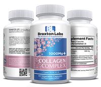 Braxton Labs Collagen 1000Mg+ 60 Capsules All in One Collagen Peptides I,II,III,V,X, Benifits,Skin,Hair,Nails Joints,Wrinkles and Dryness