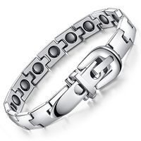 Extra Strength Magnetic Therapy 316L Stainless Steel Gold Bracelets for Men Health Stress Relief Wristband [Free Links Removal Tool]