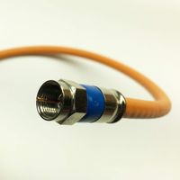 PHAT SATELLITE INTL - 3GHz Direct Burial RG6 Coaxial Cable, Tri-Shield Coax, Gel Protected Braids, at&T DIRECTV Approved Compression Connectors, Satellite Approved, Made in USA (10 feet, Orange)