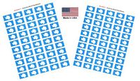 Made in USA! 100 Country Flag 1.5" x 1" Self Adhesive World Flag Stickers, Two Sheets of 50, 100 Sticker Flags Total (Antarctica)