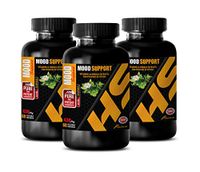 Anxiety Humor - Mood Support Vitamins and Herbs - Positive Vibes - Natural - Anxiety and Stress Relief - Pure and Potent - 5 htp Fast Dissolve - 3 Bottle (180 Caps)