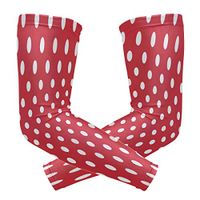 ZZKKO Red and White Polka Dot Cooling Arm Sleeves Cover Uv Sun Protection for Men Women Running Golf Cycling Arm Warmer Sleeves 1 Pair