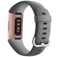 Goosehill Band Compatible for Fitbit Charge 3, Silicon Wristbands for Charge 3 SE Advanced Fitness Tracker, Adjustable Replacement Sport Strap for Women Men Grey