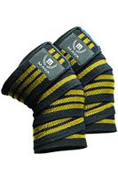 Mava Sports Knee Wraps for Weightlifting, Squats, Powerlifting, WODs,Gym Workout & Fitness | Perfect Compression Knee Straps with Great Elastic Support for Men & Women - 72"- (Pair) - Yellow
