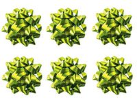 PMU Star Gift Bows 6 Inch Lime Green (6/Pkg) Pkg/1