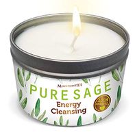 MAGNIFICENT101 Pure White Sage Smudge Candle for House Energy Cleansing, Banishes Negative Energy I Purification and Chakra Healing - Natural Soy Wax Tin Candle for Aromatherapy (Pure White Sage)