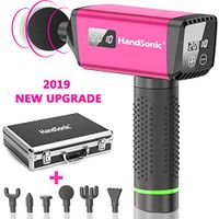 Massage Gun, HANDSONIC Deep Tissue Percussion Muscle Massager for Athletes with 20 Variable Speeds, 6 Massage Heads, Cordless Handheld Massager Device for Muscle Pain Relief, Enhanced Recovery