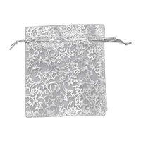 PH PandaHall 100pcs 3.5 x 4.7 Inches White Organza Gift Bags with Moon Stars Pattern with Satin Drawstring Rectangle Organza Jewelry Pouches Wedding Party Christmas Favor Gift Bags