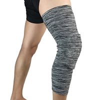 TOPCHANCES Strengthen Knee Pads Basketball Leg Knee Sleeve Elastic Compression for Runners & Jumpers Knee, Arthritis Pain, Basketball, Soccer, Lifting, Running, Sports, Men, Women (Gray L)