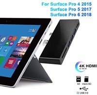 【Upgraded Version】 Surface Pro 5/6 USB Hub Docking Station with 4K HDMI Converter Adapter, Build-in TF & SD Card Reader, 3 x USB 3.0 Port Adapter for The 5th/6th-gen Surface Pro 2017/2018 Combo Dock