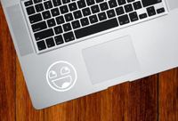 Awesome Face Epic Smiley - Trackpad / Keyboard - Vinyl Decal (White)