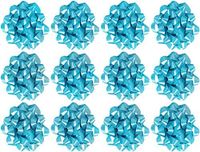 The Gift Wrap Company 12 Count Decorative Confetti Gift Bows, Medium, Turquoise Blue (12/pkg) Pkg/1