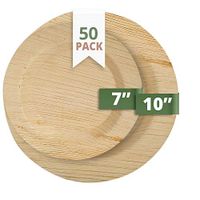 CaterEco Deluxe Round Palm Leaf Plates Set (50 Pack) | (25) Dinner Plates & (25) Salad Plates | Ecofriendly Disposable Dinnerware | Heavy Duty Biodegradable Party Utensils for Wedding, Camping & More