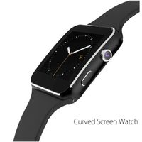 TUFEN Smart Watch, Curved Ultra HD Touch Screen Bluetooth Notifier Smartwatch Wrist Watches Support Micro SIM & TF/SD Card, Pedometer and Camera for Android iOS Phone - Black