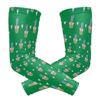 Yellow Pineapple Glasses & Heart Green Unisex Arm Sleeve,UV Protection Arm Compression Sleeve, Skin Protection Sport Arm Cooler Sleeve for Running Hiking Jogging Motorcycling Climbing Camping
