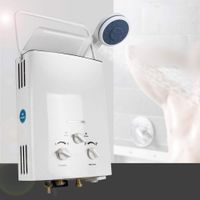 Funwill Tankless Water Heater, Portable 6L 1.58GPM Instant Propane Gas Water Heater Outdoor, Stainless Steel Liquefied Petroleum Gas Water Heater with Shower Head Kit Wall-Mounted Water Heater