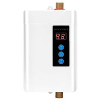 Jimfoty Electric Tankless Water Heater, Mini Instant Water Heater Hot Water Heater, Christmas Water Heater for Bathroom Kitchen, Easy to Install(White US Plug 110V 3000W)