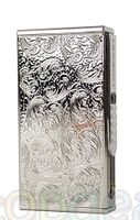 Unishow ® Single Arc USB Rechargeable Flameless Windproof Electronic Cigarette Metal Lighter in Gift Box (Silver Flower- Side)