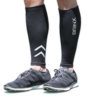 Brinx Calf Compression Sleeve Leg Compression Socks for Running, Cycling, Sports, Shin Splint Relief, and Improved Circulation (Large-Extra Large)