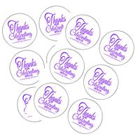 90 Neon Purple Thank You for Celebrating 1.5inch Round Party Favor Stickers/Envelope Seals/Favor Decorations