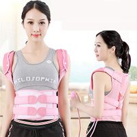 Jmung Posture Correction & Posture Support for Neck Shoulders and Back Pain Relief Inflatable Correction Tape Anti-Hump Back Correction of Scoliosis Correction Device,Pink,L
