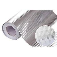 Yinpinxinmao Best Kitchen Wraps & Baking Need Aluminum Foil Self Adhesive Waterproof Wallpaper Kitchen Sticker DIY Home Decor Silver