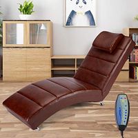 YOLENY Synthetic Leather Chaise Lounge with Massage Function,Massage Chair (Chocolate)