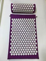 Acupressure Pillow for Relaxation, Acupuncture Mat, Acupressure Set to Ease Head&Neck Pain with Carrying Bag for Men and Women,Purple