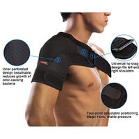 Bufccy Shoulder Brace Support with Adjustable Strap, Breathable Neoprene, Comfy & Discreet Fit with Pad for Ice Pack, Minimize Soreness, Soothe Pains, Dislocated AC Joint, Right