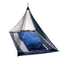 Mengersi Mosquito Net Canopy for Single Double Camping Bed, Tent Pegs Included - Compact and Lightweight Pyramid Net (Single, Black)