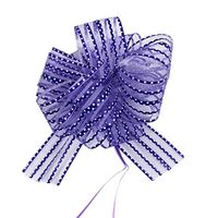 Allgala 12-pc 6" Large Everyday Pull Bows, Purple Polka Dots