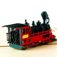 New 3D Paper Card Greeting Card Retro Train Birthday Easter Anniversary Thanksgiving