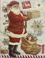 Punch Studio 75-Sheet Gold Foil and Faux Gem Mini Pocket Notepad, A Merry Christmas Featuring Santa
