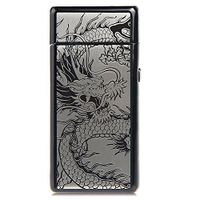 Unishow ® Single Arc USB Rechargeable Flameless Windproof Electronic Cigarette Metal Lighter in Gift Box (Dragon)