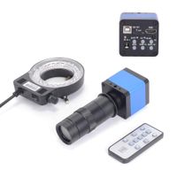 HAYEAR 16MP HDMI 1080P HD USB Digital Industry Video Inspection Microscope Camera + 100X C-Mount Lens + 56 LED Light