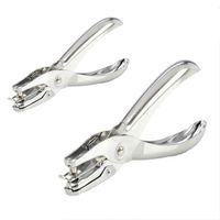 GOCTOS 1-Hole Puncher - Single Hole Punch - Metal Hole Punchers - One Hole Puncher Heavy Duty - 5 Sheet Capacity, Silver (2 Pack)