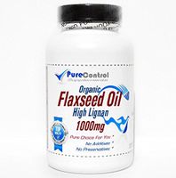Organic Flaxseed Oil High Lignan 1000mg // 100 Capsules // Pure // by PureControl Supplements